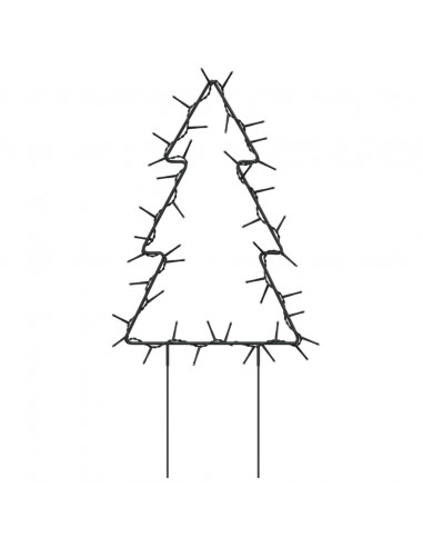 Decorazioni Luminose Natalizie Picchetti 3pz Albero 50LED 30cm