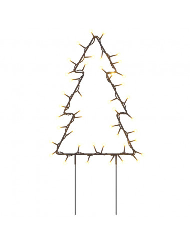 Decorazioni Luminose Natalizie Picchetti 3pz Albero 50LED 30cm