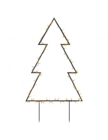 Decorazione Luminosa Natalizia con Picchetti Albero 80LED 60cm