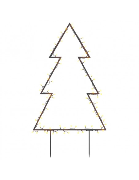 Decorazione Luminosa Natalizia con Picchetti Albero 80LED 60cm