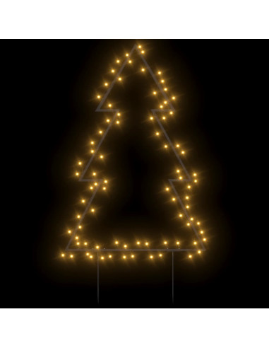 Decorazione Luminosa Natalizia con Picchetti Albero 80LED 60cm