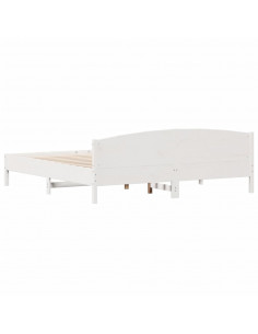 Giroletto con Testiera Bianco 180x200 cm Massello Pino