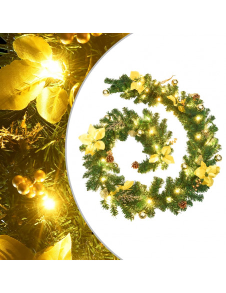 Ghirlanda Natalizia con Luci a LED 2,7 m in PVC Verde