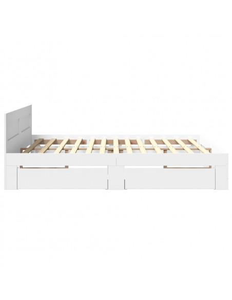Giroletto con Testiera Bianco 200x200 cm in Legno Multistrato