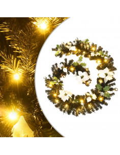 Ghirlanda Natalizia con Luci a LED 2,7 m in PVC Nera 2