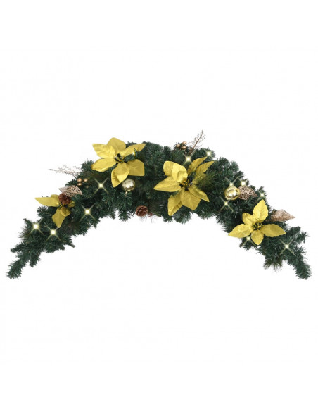 Ghirlanda di Natale ad Arco con Lucine LED Verde 90 cm in PVC