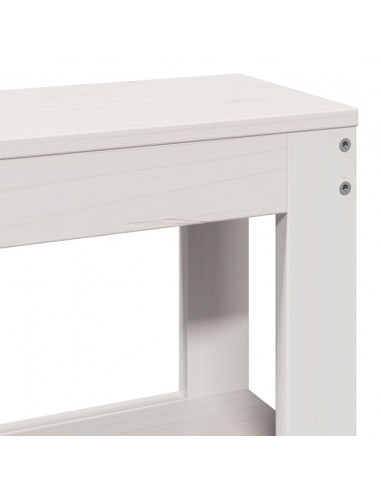 Giroletto con Testiera Bianco 200x200 cm Legno Massello di Pino