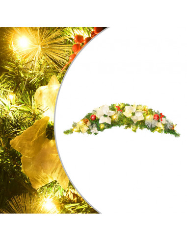 Ghirlanda di Natale ad Arco con Lucine LED Verde 90 cm in PVC