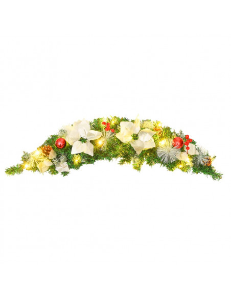 Ghirlanda di Natale ad Arco con Lucine LED Verde 90 cm in PVC