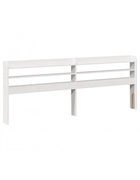 Giroletto con Testiera Bianco 200x200 cm Legno Massello di Pino