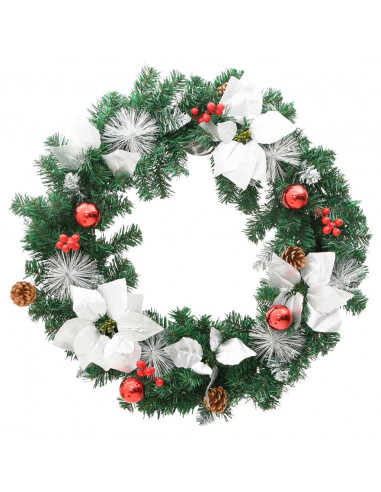 Ghirlanda Natalizia con Luci LED Verde 60 cm PVC