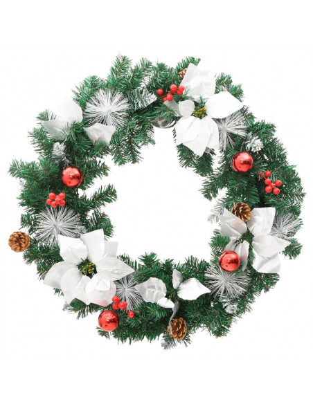 Ghirlanda Natalizia con Luci LED Verde 60 cm PVC