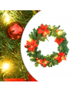 Ghirlanda Natalizia con Luci LED Verde 60 cm PVC 2