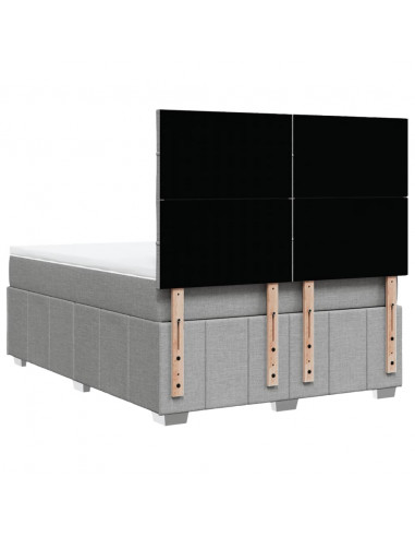 Giroletto a Molle con Materasso Grigio Chiaro 160x200cm Tessuto