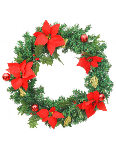 Ghirlanda Natalizia con Luci LED Verde 60 cm PVC