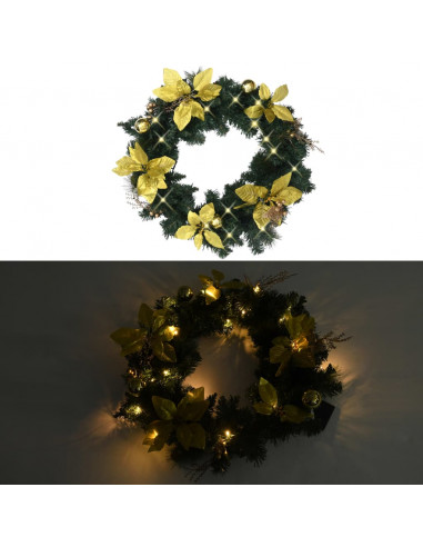 Ghirlanda di Natale con Lucine LED Verde 60 cm in PVC