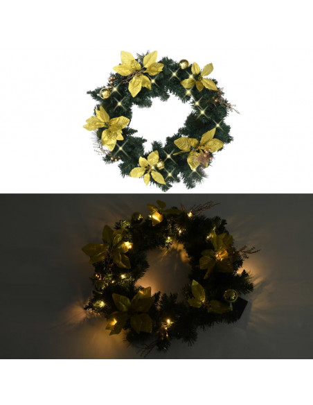 Ghirlanda di Natale con Lucine LED Verde 60 cm in PVC
