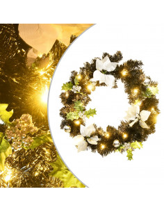 Ghirlanda Natalizia con Luci LED Nera 60 cm in PVC 2