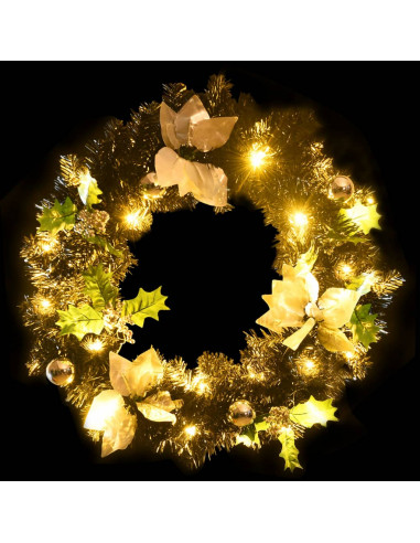 Ghirlanda Natalizia con Luci LED Nera 60 cm in PVC