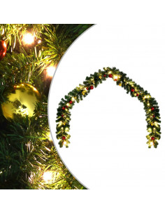 Ghirlanda di Natale Decorata con Palline e Luci a LED 5 m 2