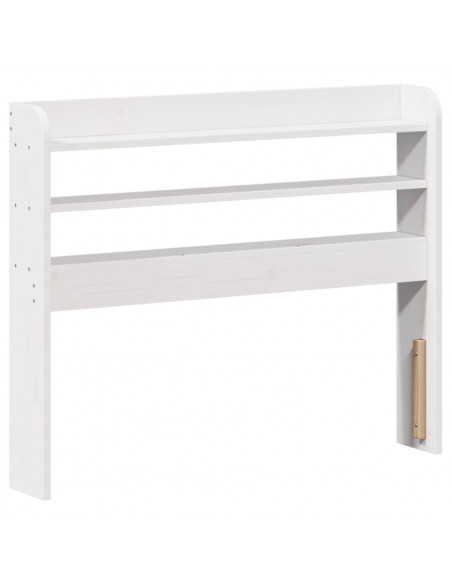 Giroletto con Testiera Bianco 75x190 cm Legno Massello di Pino