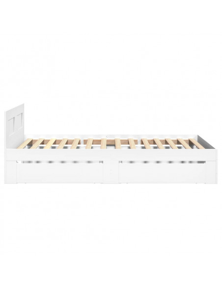 Giroletto con Testiera Bianco 90x190 cm in Legno Multistrato