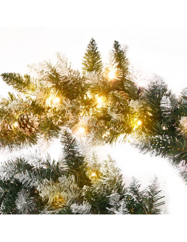 Ghirlanda Natalizia con Luci a LED 5,2 m in PVC Verde