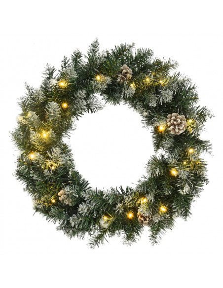 Ghirlanda Natalizia con Luci LED Verde 45 cm PVC