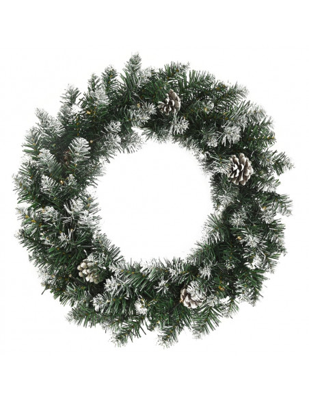 Ghirlanda Natalizia con Luci LED Verde 45 cm PVC