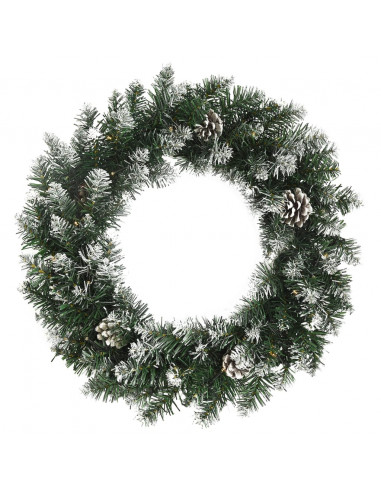 Ghirlanda Natalizia con Luci LED Verde 60 cm PVC