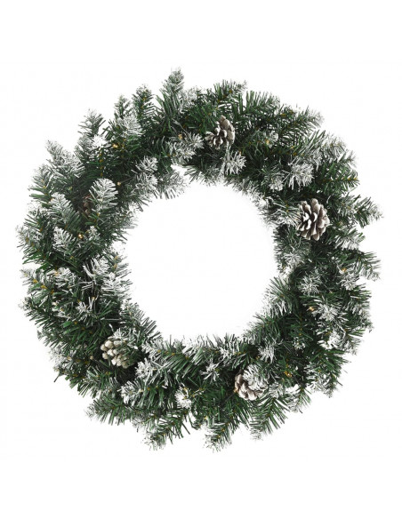 Ghirlanda Natalizia con Luci LED Verde 60 cm PVC