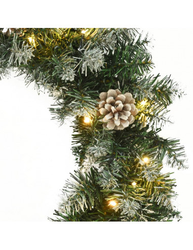 Ghirlanda Natalizia con Luci LED Verde 60 cm PVC