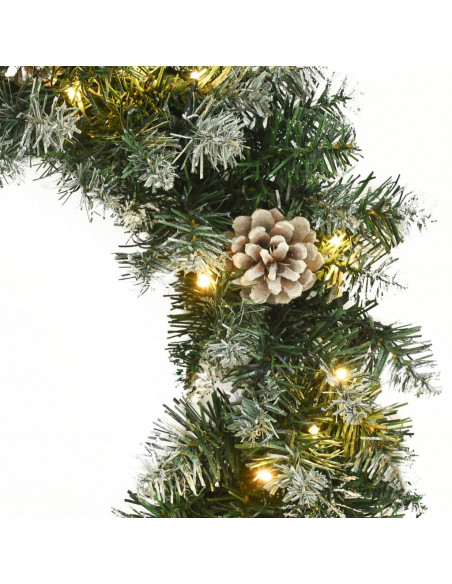 Ghirlanda Natalizia con Luci LED Verde 60 cm PVC