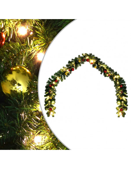 Ghirlanda di Natale Decorata con Palline e Luci a LED 20 m