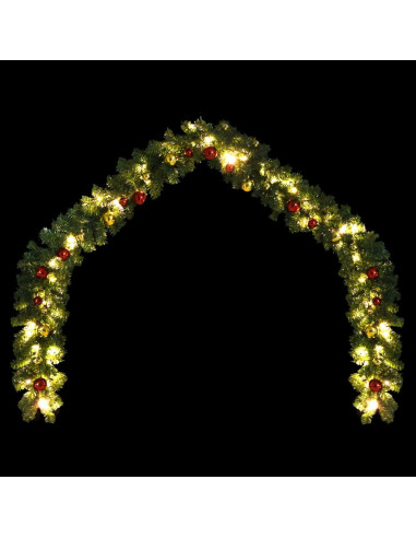 Ghirlanda di Natale Decorata con Palline e Luci a LED 20 m