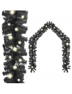 Ghirlanda Natalizia con Luci a LED 5 m Nera 2