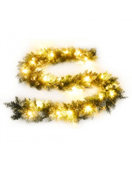 Ghirlanda Natalizia con Luci a LED 2,7 m in PVC Verde
