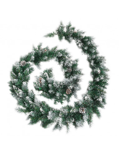 Ghirlanda Natalizia con Luci a LED 2,7 m in PVC Verde