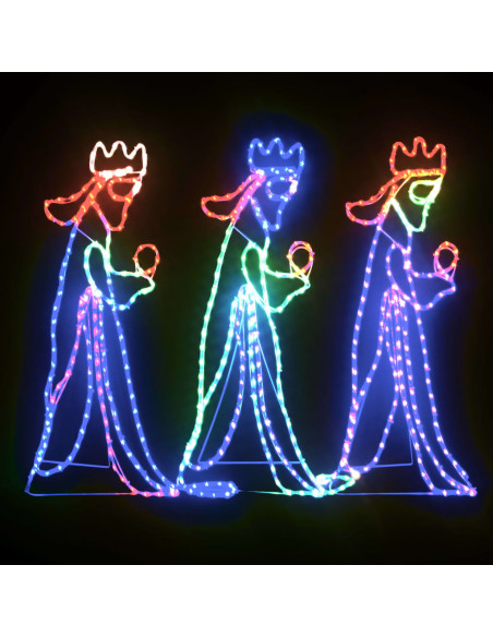 Figura Natalizia dei Tre Re Magi con 504 LED 99,5x45,5 cm