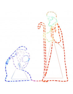 Figura Natalizia di Maria e Giuseppe con 264 LED 40x55&38x100cm 2