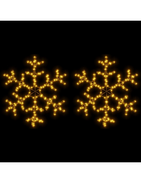 Figura Natalizia Fiocco di Neve LED 2 pz Bianco Caldo 59x59 cm