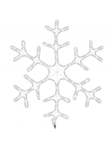 Figura Natalizia Fiocco di Neve LED 2 pz Bianco Caldo 59x59 cm