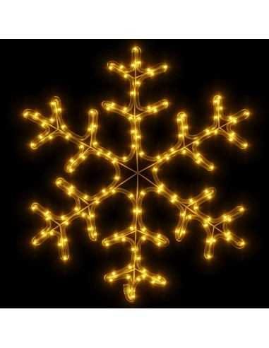 Figura Natalizia Fiocco di Neve LED 2 pz Bianco Caldo 59x59 cm