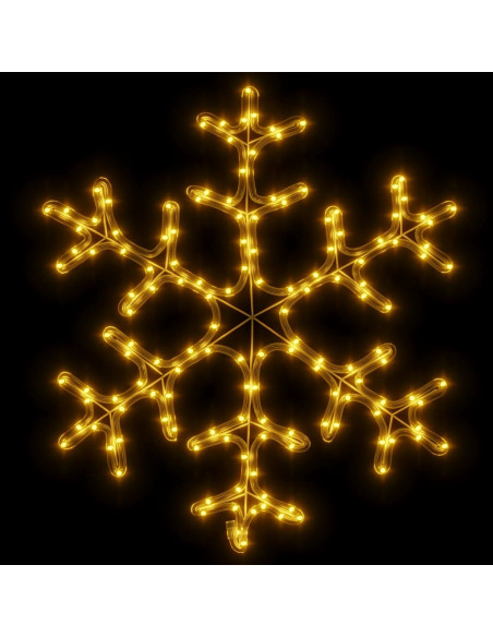 Figura Natalizia Fiocco di Neve LED 2 pz Bianco Caldo 59x59 cm