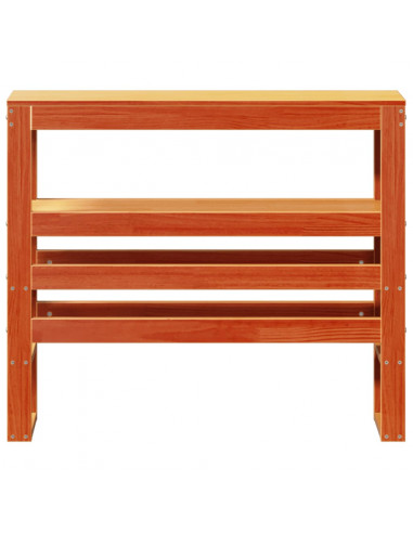 Testiera con Ripiani Marrone Cera 75 cm Legno Massello di Pino