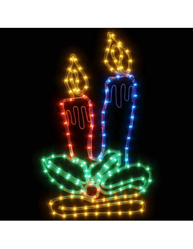 Figure Natalizie Candele con 144 LED 2 pz 70x42 cm