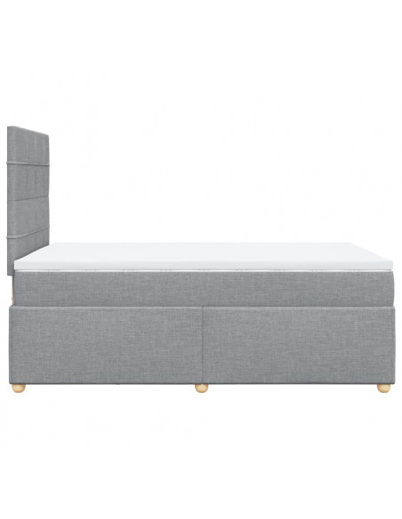 Giroletto a Molle con Materasso Grigio Chiaro 120x200cm Tessuto