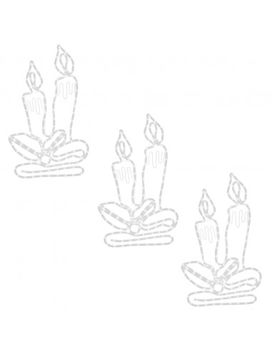 Figure Natalizie Candele con 144 LED 3 pz 70x42 cm