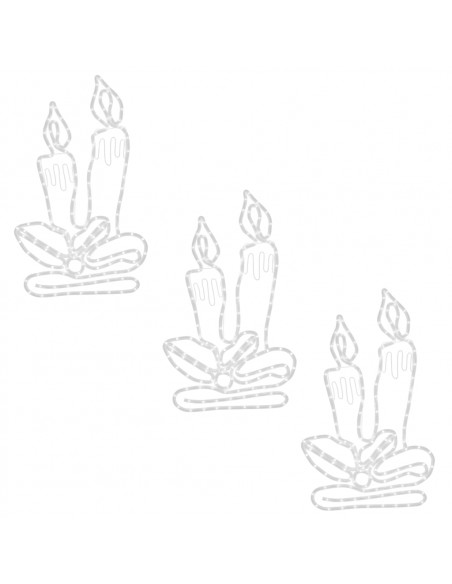 Figure Natalizie Candele con 144 LED 3 pz 70x42 cm