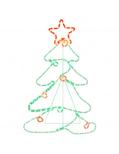 Figura Albero di Natale con 144 LED 88x56 cm 2